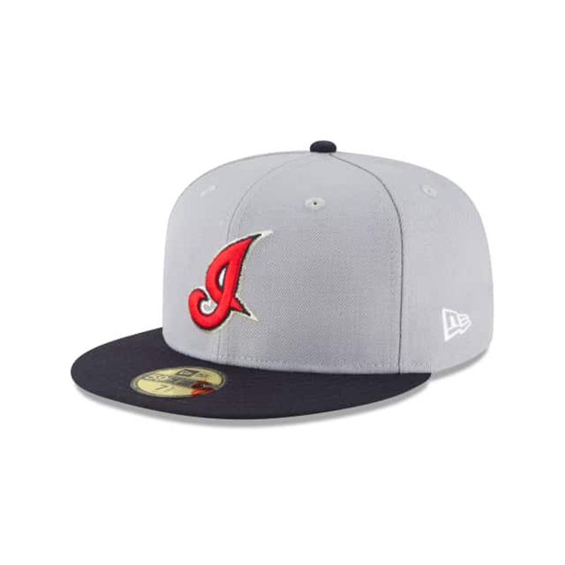 MLB Cleveland Indians 2002 Cooperstown Wool 59Fifty Fitted (PBJ2153) - Grey New Era Caps